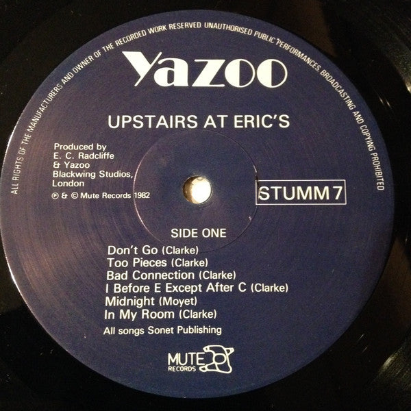 Yazoo : Upstairs At Eric's (LP, Album, Ged)