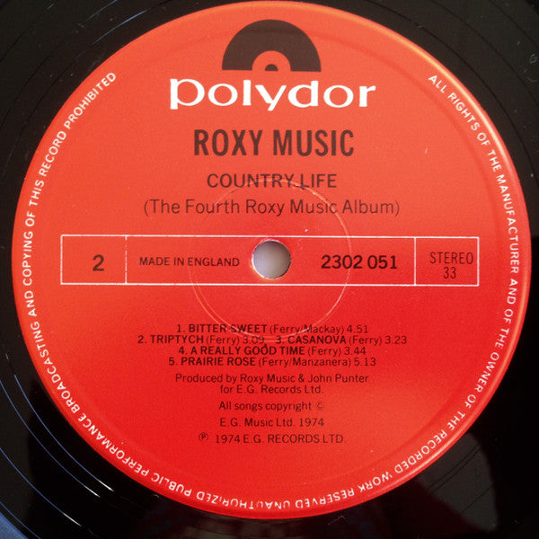 Roxy Music : Country Life (LP, Album, RE)