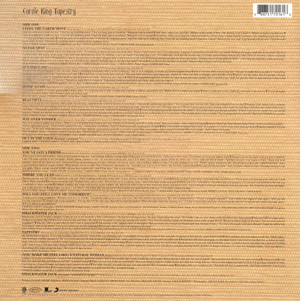 Carole King : Tapestry (LP, Album, RE, 180)