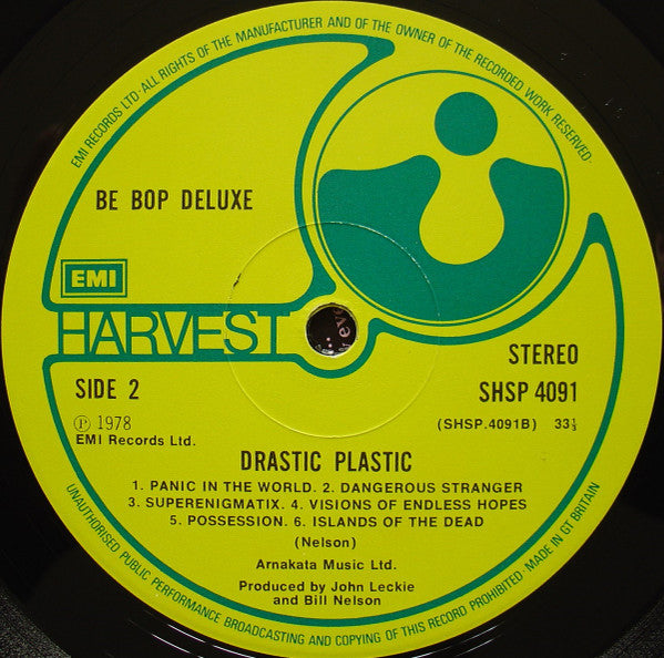 Be-Bop Deluxe* : Drastic Plastic (LP, Album)