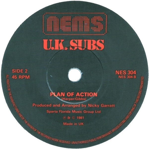 U.K. Subs* : Countdown (7", Single)