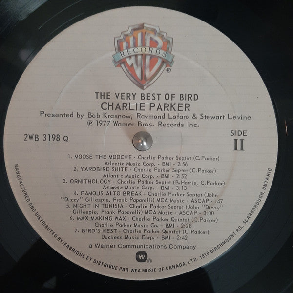 Charlie Parker : The Very Best Of Bird (2xLP, Comp)