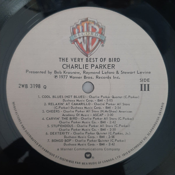 Charlie Parker : The Very Best Of Bird (2xLP, Comp)