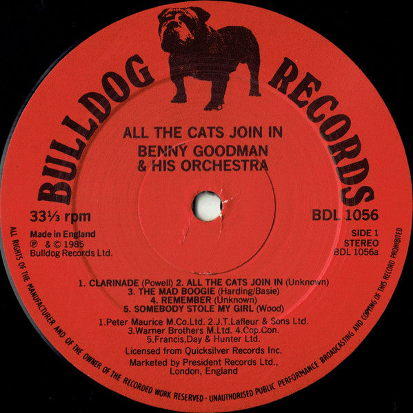 Benny Goodman And His Orchestra : All The Cats Join In (LP, Comp)