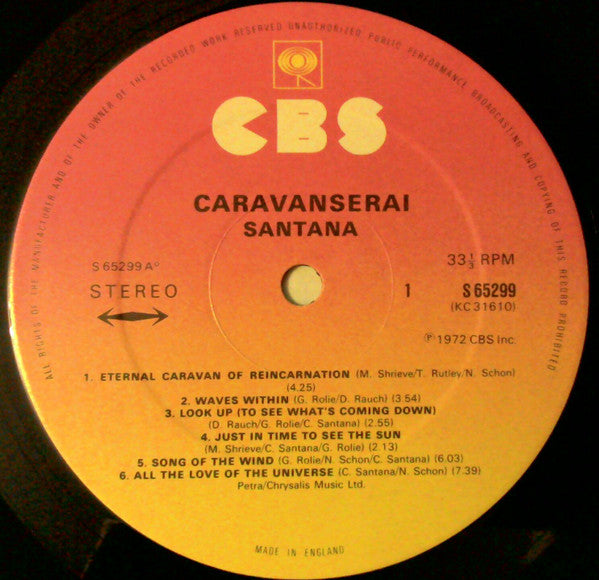 Santana : Caravanserai (LP, Album, RE, Gat)