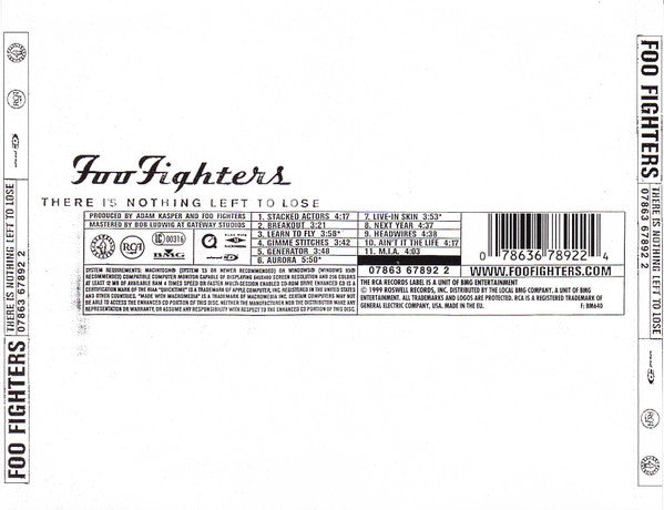 Foo Fighters : There Is Nothing Left To Lose (CD, Album, Enh, RE, Jew)