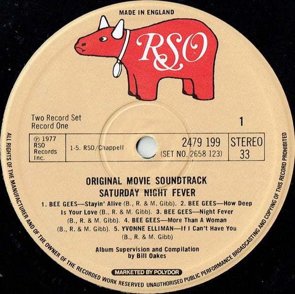 Various : Saturday Night Fever (The Original Movie Sound Track) (2xLP, Album, Comp, RP, Gat)