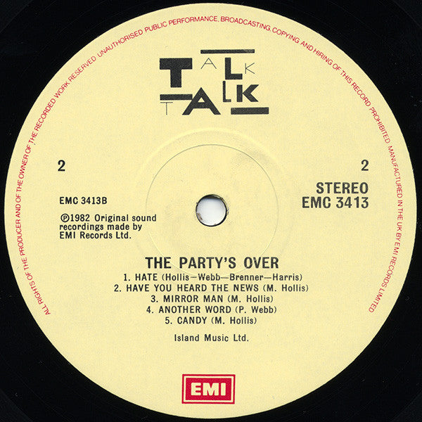 Talk Talk : The Party's Over (LP, Album, Tex)