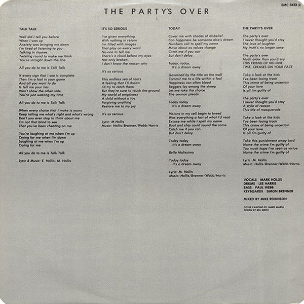 Talk Talk : The Party's Over (LP, Album, Tex)