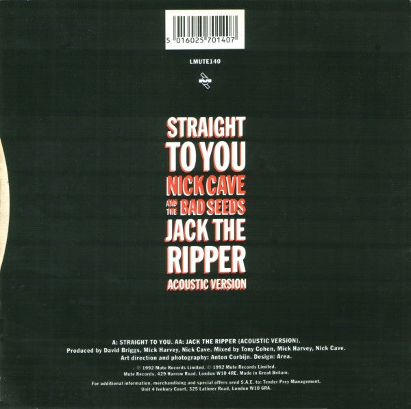 Nick Cave And The Bad Seeds* : Straight To You / Jack The Ripper (Acoustic Version) (7", Single, Ltd)