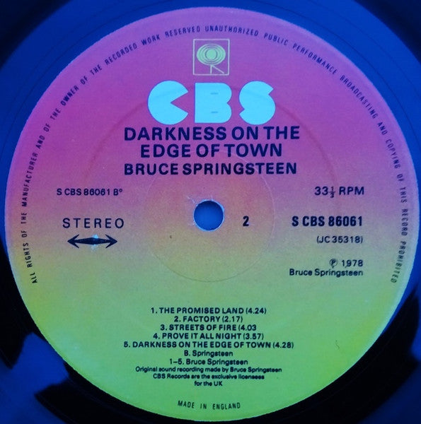 Bruce Springsteen : Darkness On The Edge Of Town (LP, Album)