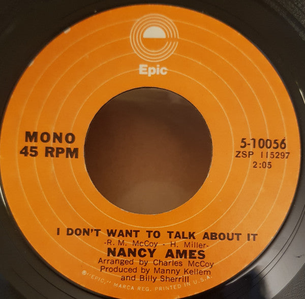 Nancy Ames : I Don't Want To Talk About It (7", Single, RE)