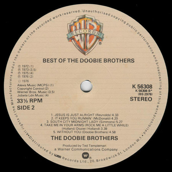 The Doobie Brothers : Best Of The Doobies (LP, Comp, RP, Bei)