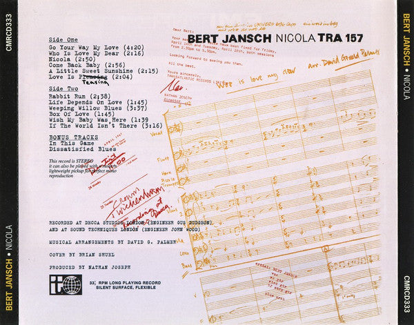 Bert Jansch : Nicola (CD, Album, RE, RM)