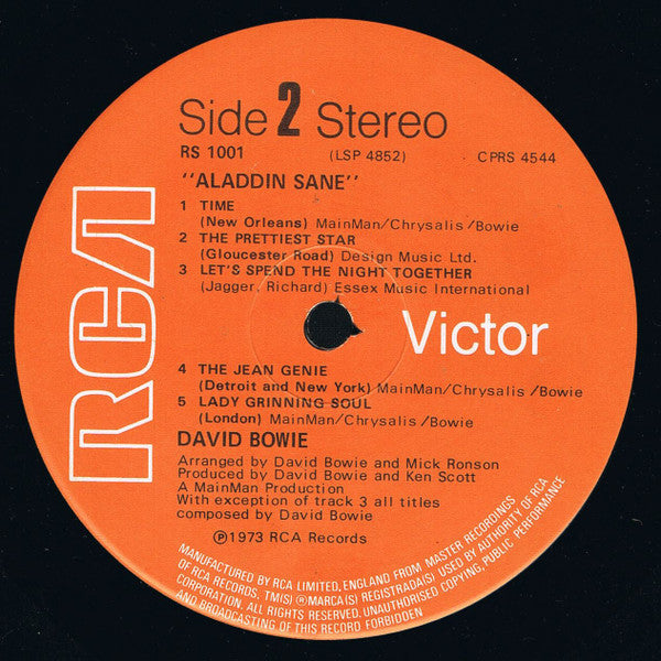 David Bowie : Aladdin Sane (LP, Album, RE, Non)