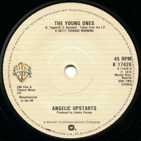 Angelic Upstarts : Teenage Warning (7", Single, Sol)