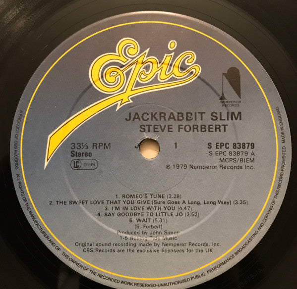 Steve Forbert : Jackrabbit Slim (LP, Album)