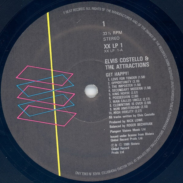 Elvis Costello & The Attractions : Get Happy!! (LP, Album)