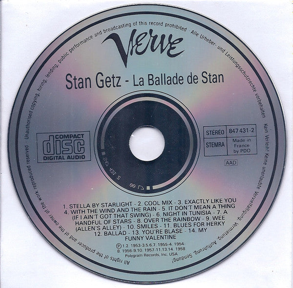 Stan Getz : La Ballade De Stan Getz (2xCD, Comp)
