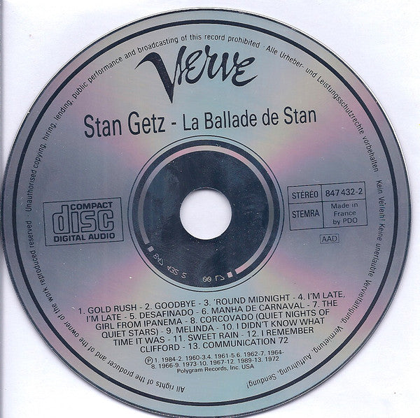 Stan Getz : La Ballade De Stan Getz (2xCD, Comp)
