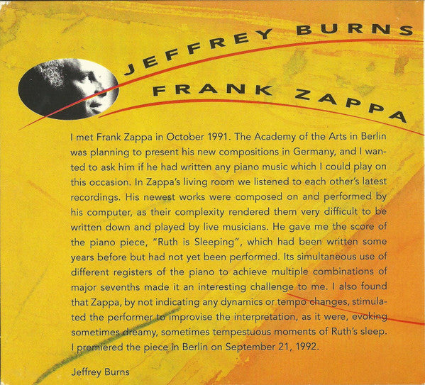 Jeffrey Burns : Plays Frank Zappa (CD, MiniAlbum, Dig)