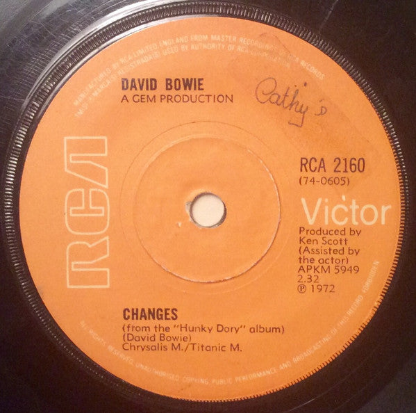 David Bowie : Changes (7", Single, Sol)