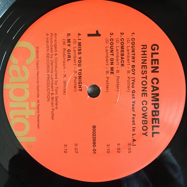 Glen Campbell : Rhinestone Cowboy (LP, Album, RE, RM, 180)