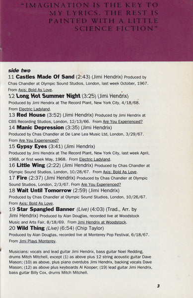 Jimi Hendrix : The Ultimate Experience (Cass, Comp)