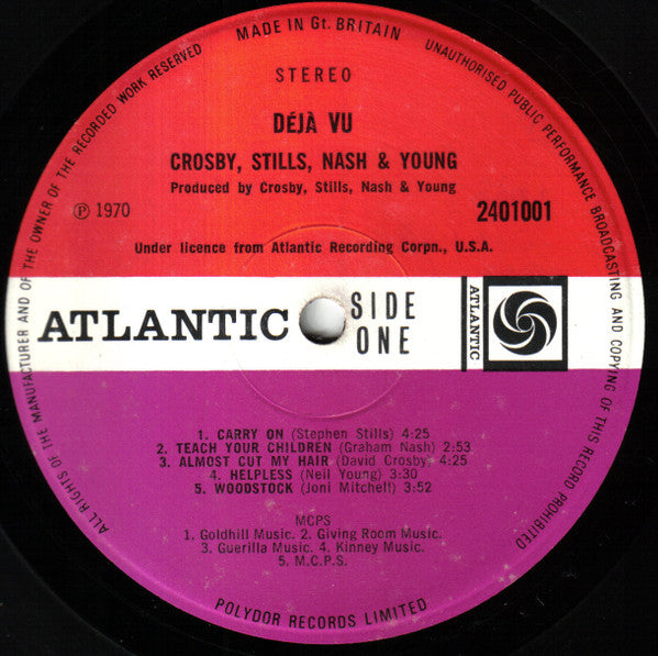 Crosby, Stills, Nash & Young / Greg Reeves & Dallas Taylor : Déjà Vu (LP, Album, RP, Gat)