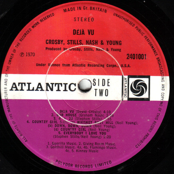 Crosby, Stills, Nash & Young / Greg Reeves & Dallas Taylor : Déjà Vu (LP, Album, RP, Gat)