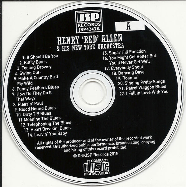 Henry Allen & His New York Orchestra* : 1929-1930 (2xCD, Comp)