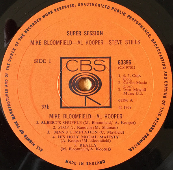 Mike Bloomfield / Al Kooper / Steve Stills* : Super Session (LP, Album, Mono)