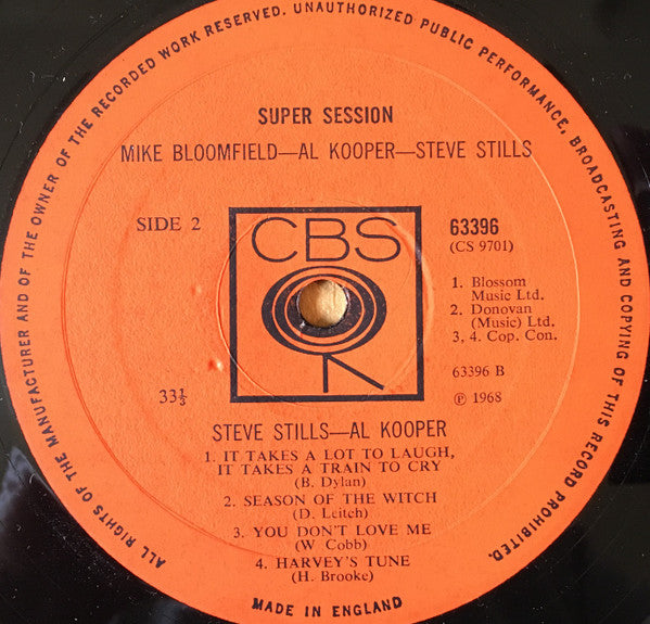 Mike Bloomfield / Al Kooper / Steve Stills* : Super Session (LP, Album, Mono)