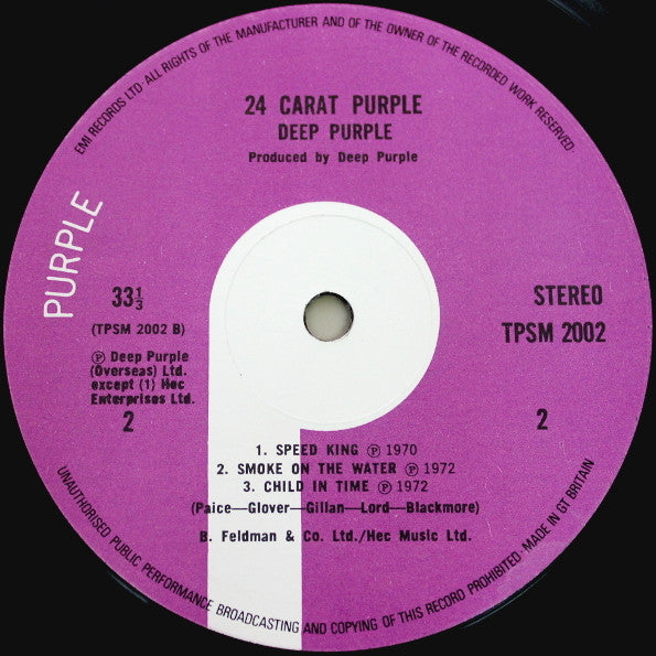 Deep Purple : 24 Carat Purple (LP, Comp)