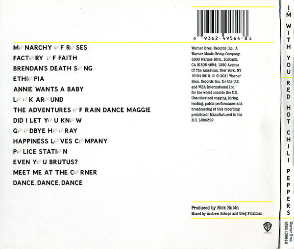 Red Hot Chili Peppers : I'm With You (CD, Album)