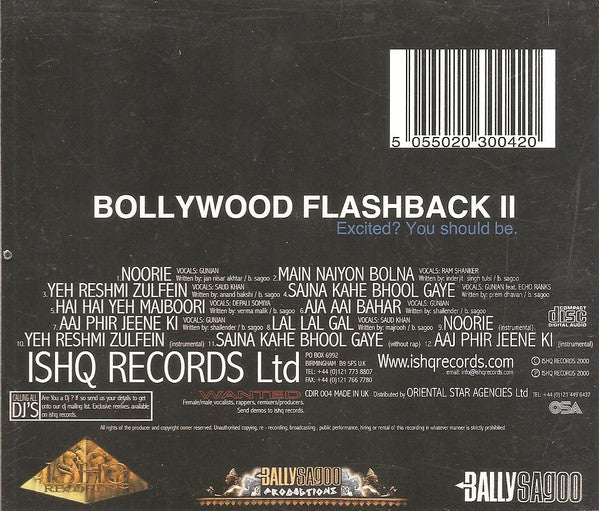Bally Sagoo : Bollywood Flashback II (CD, Album)