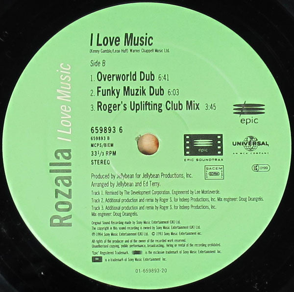 Rozalla : I Love Music (12")