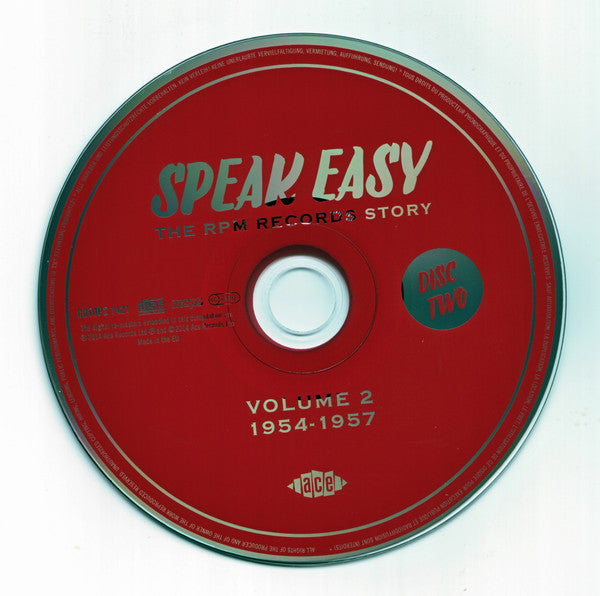 Various : Speak Easy - The RPM Records Story Volume 2 1954-57 (2xCD, Comp)