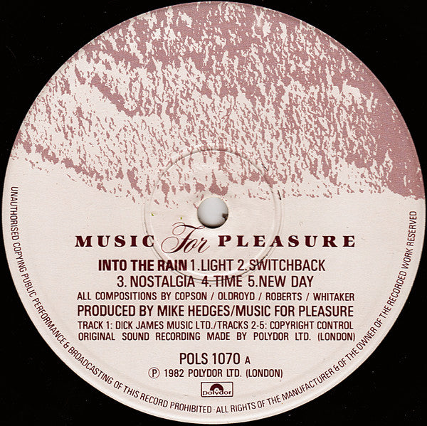 Music For Pleasure : Into The Rain (LP, Album)