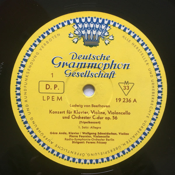 Ludwig van Beethoven - Géza Anda, Wolfgang Schneiderhan, Pierre Fournier, Radio-Symphonie-Orchester Berlin, Ferenc Fricsay : Tripelkonzert = Triple Concerto (LP, Mono)