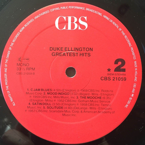 Duke Ellington : Greatest Hits  (LP, Comp, Mono)