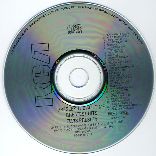 Presley* : The All Time Greatest Hits (2xCD, Comp, RE, RM, Jew)