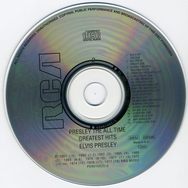 Presley* : The All Time Greatest Hits (2xCD, Comp, RE, RM, Jew)