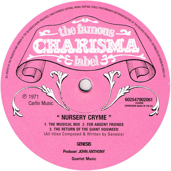 Genesis : Nursery Cryme (LP, Album, RE, RP, 180)