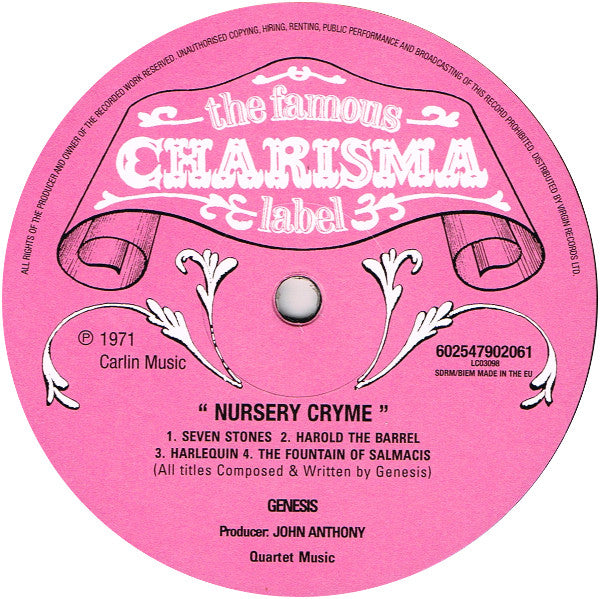 Genesis : Nursery Cryme (LP, Album, RE, RP, 180)