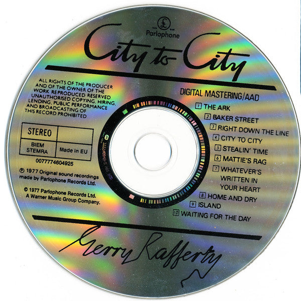 Gerry Rafferty : City To City (CD, Album, RE)