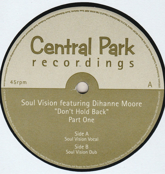 Soul Vision : Don't Hold Back (Part One) (12")