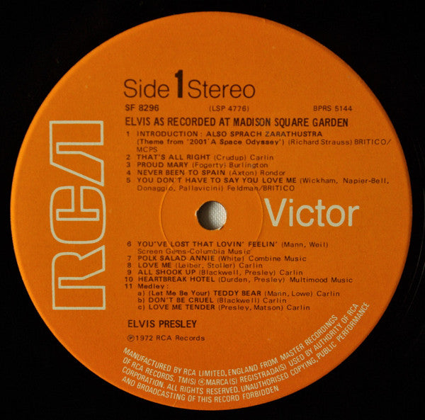 Elvis* : Elvis As Recorded At Madison Square Garden (LP, Album)