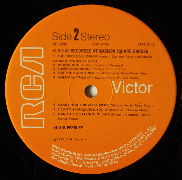 Elvis* : Elvis As Recorded At Madison Square Garden (LP, Album)