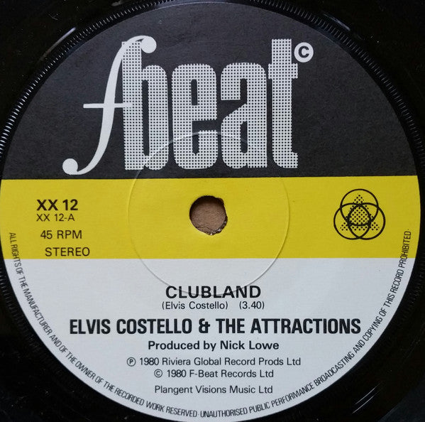 Elvis Costello And The Attractions* : Clubland / Clean Money / Hoover Factory (7", Single)